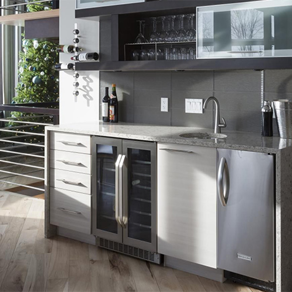 Luxurious cabinets in kitchen with dishwasher
